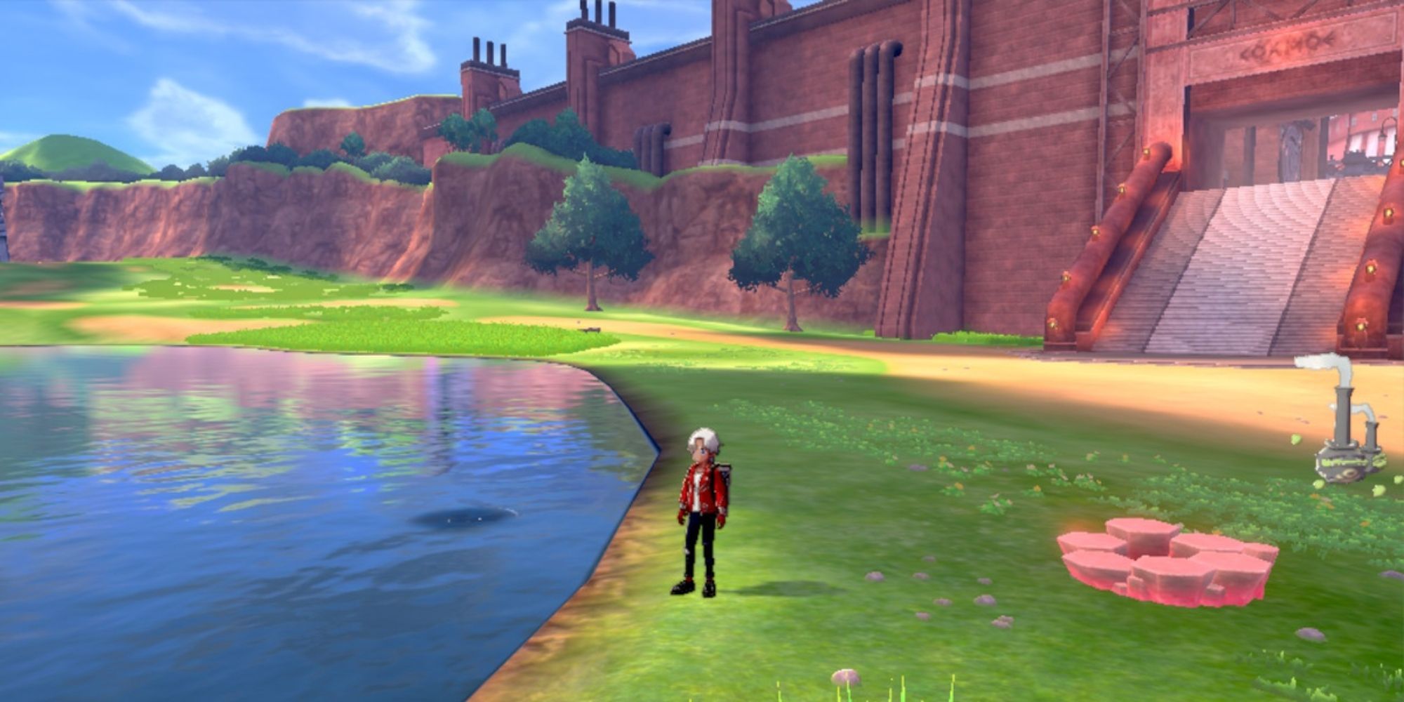 Victor at East Lake Axewell inside the Galar Wild Area in Pokémon Sword &amp; Shield