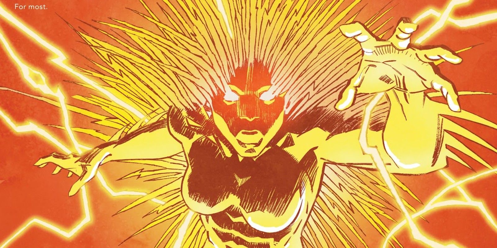 Lightning using her powers in the comics
