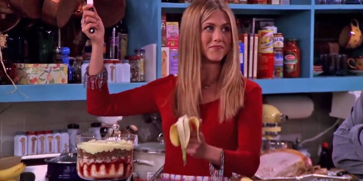 Rachel making a trifle that went wrong in Friends
