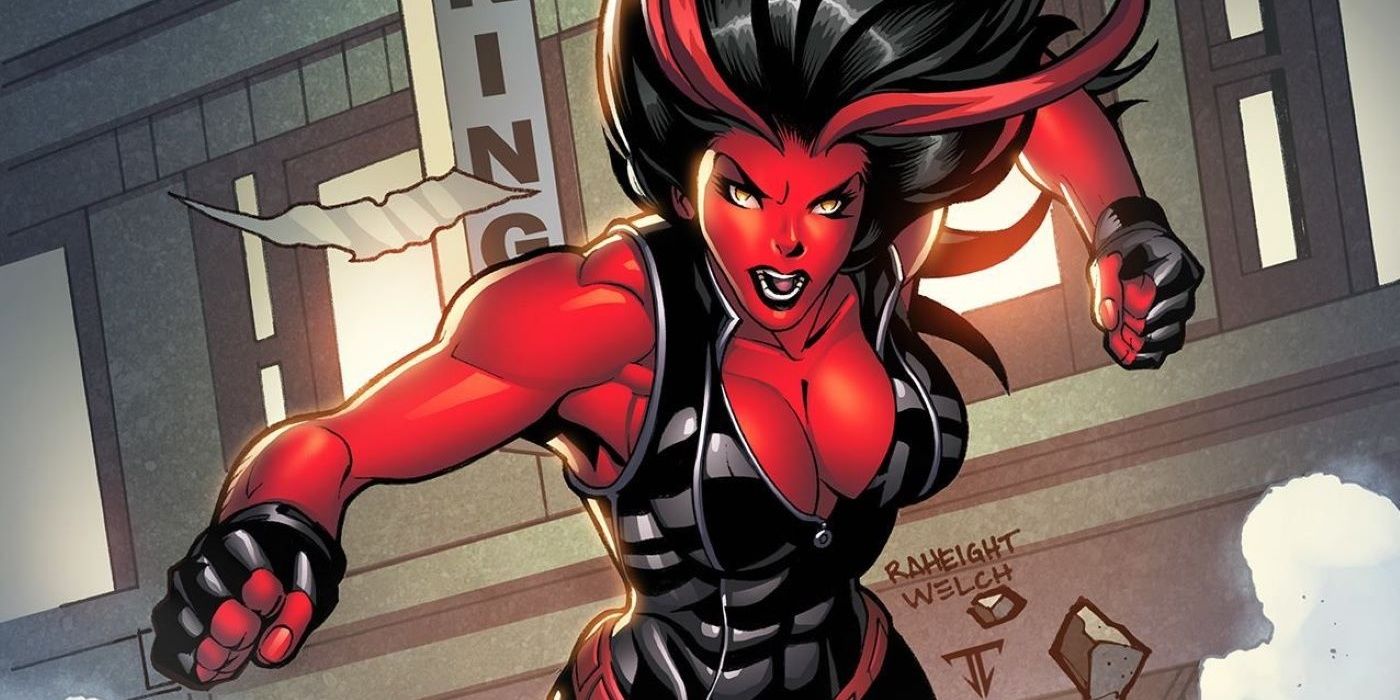 Red She-Hulk Betty Ross salta para a batalha na Marvel Comics.