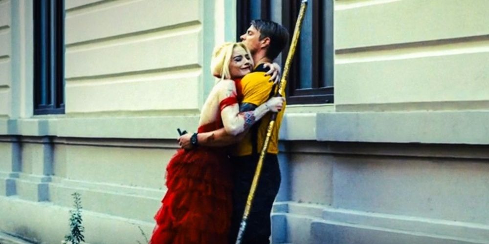 Harley hugs Rick Flag in The Suicide Squad