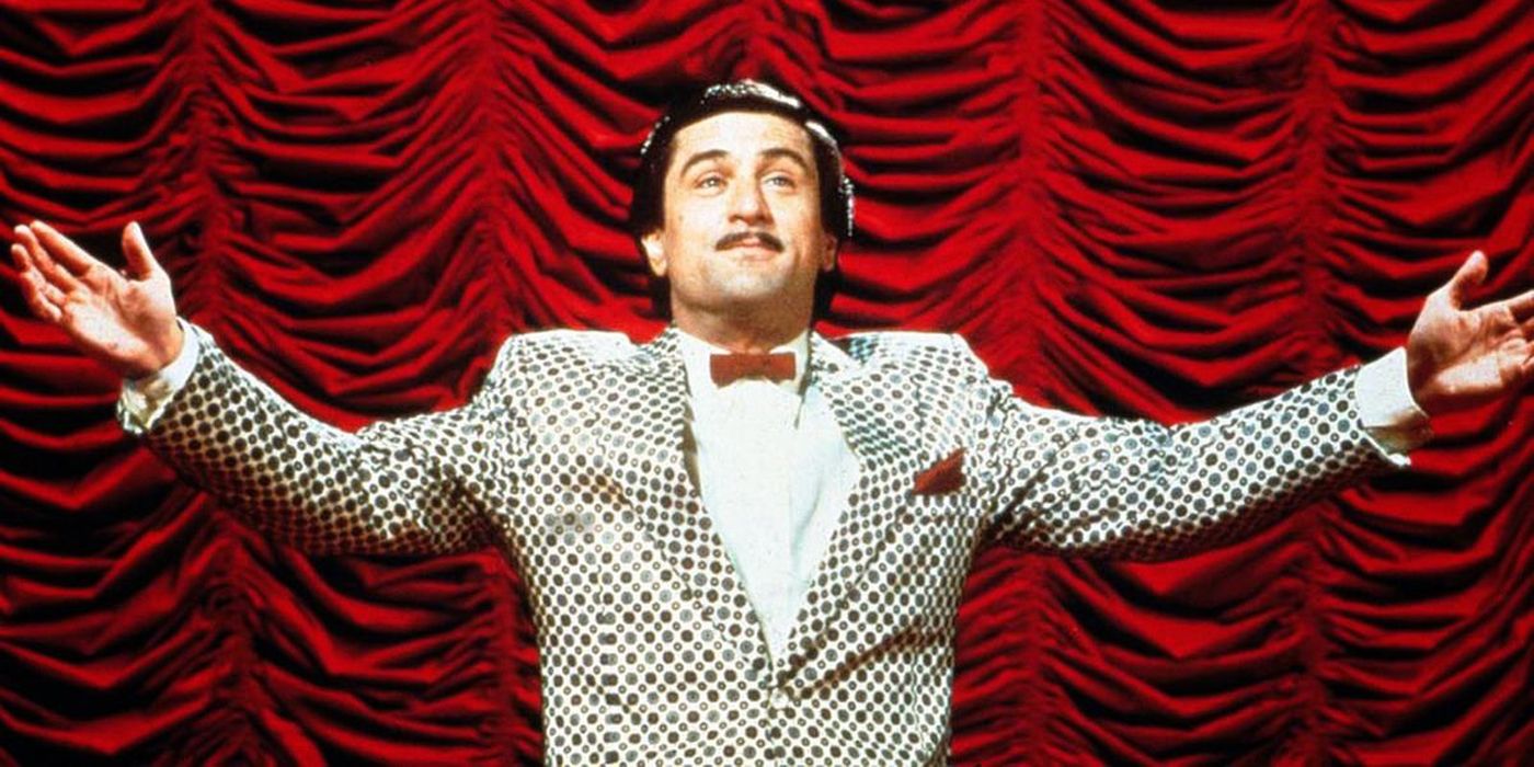 Robert De Niro delivers a standup act in The King Of Comedy.