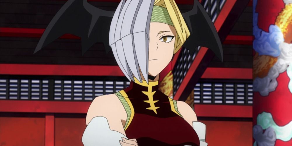 Ryukyu from My Hero Academia crossing her arms and looking serious