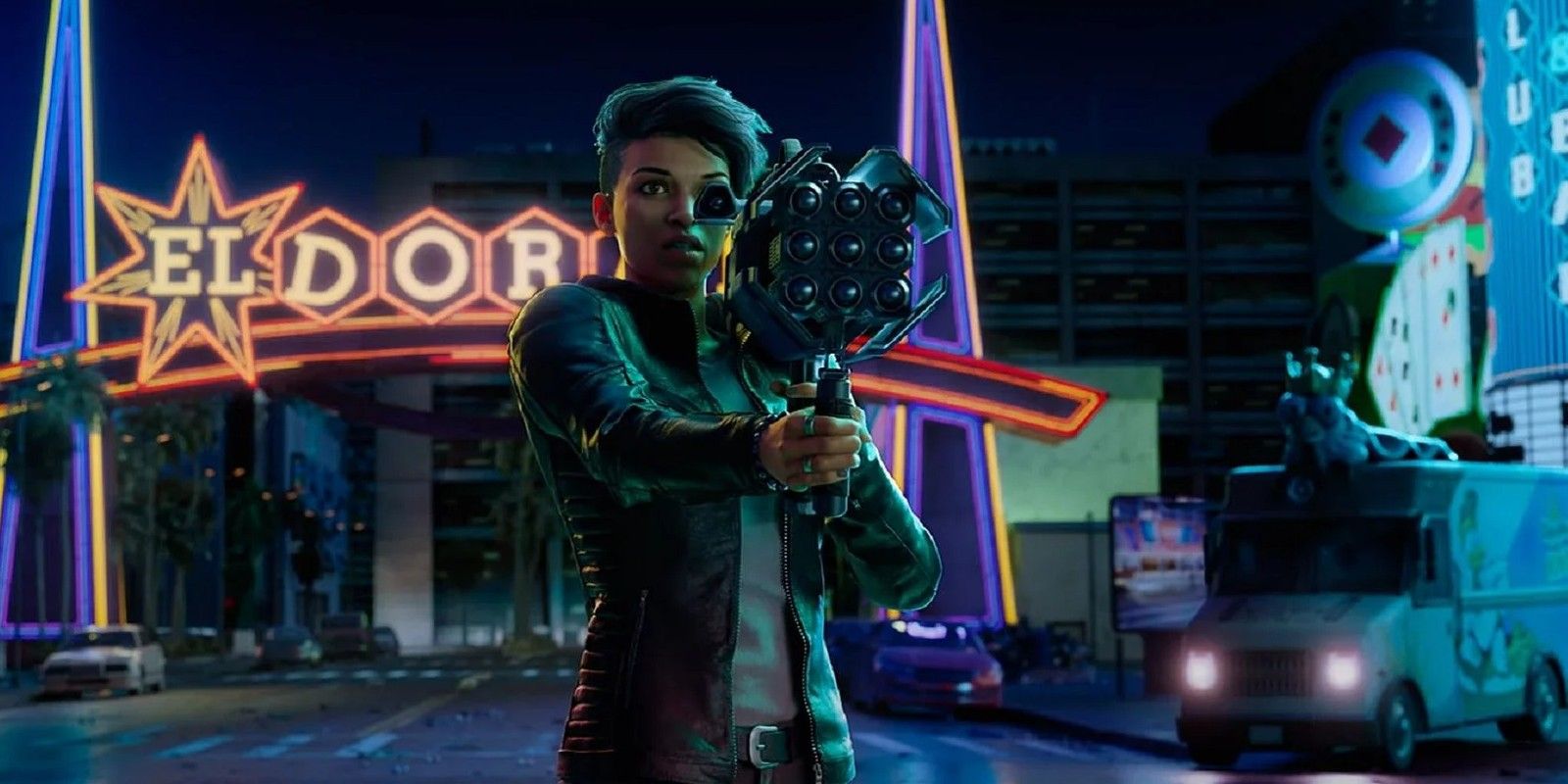An image of the Boss holding a rocket launcher in the trailer for the Saints Row reboot.