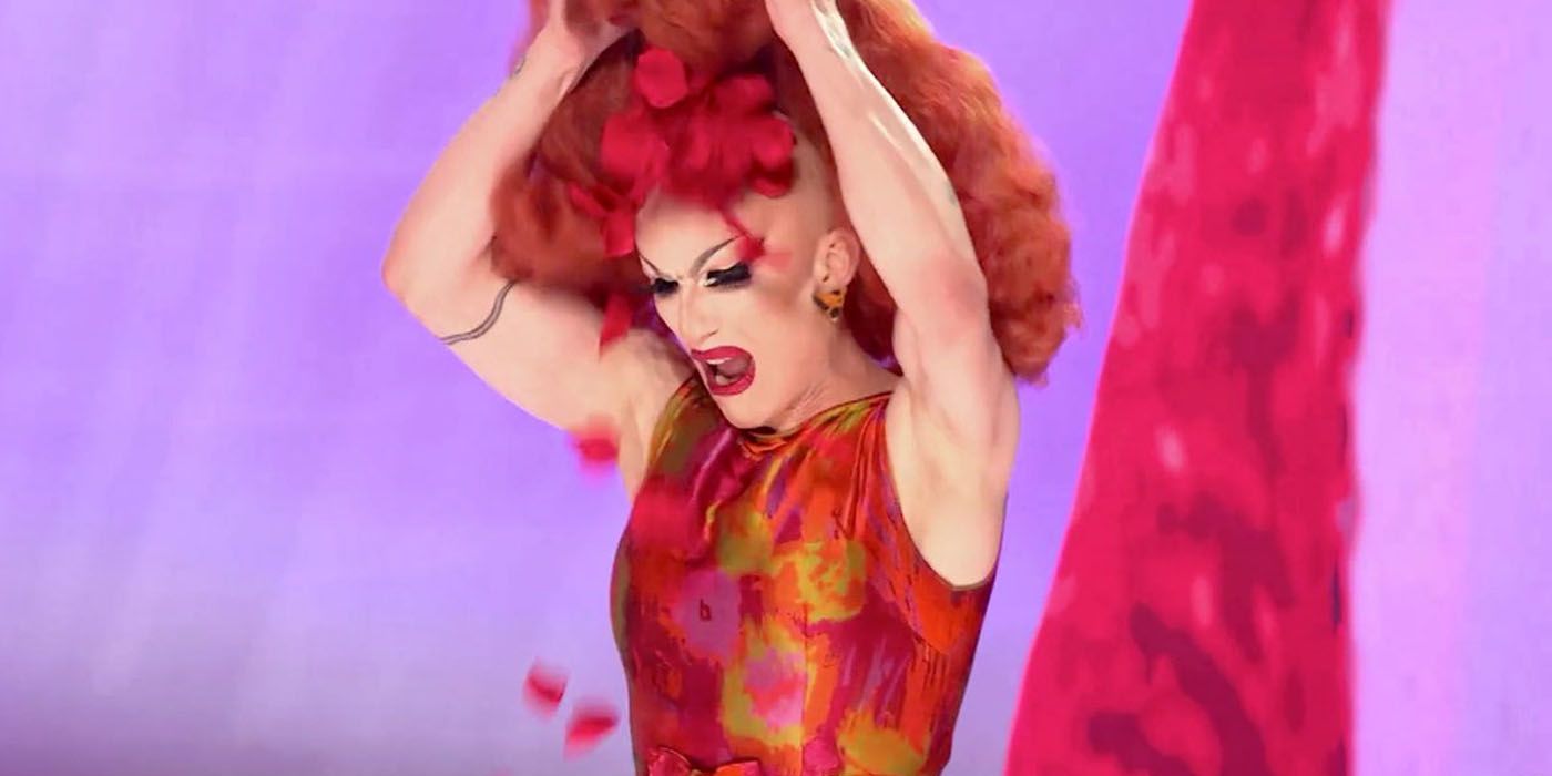 Sasha Velour removes her wig in RuPaul's Drag Race