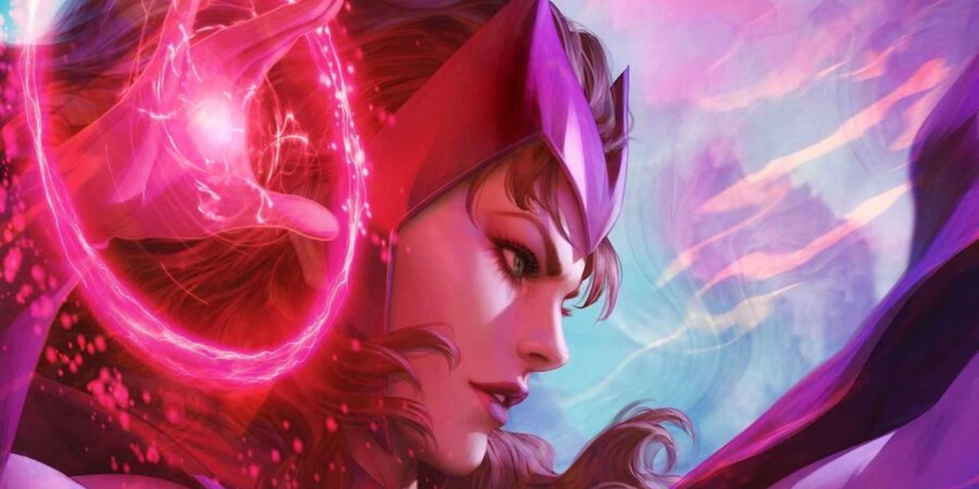 Scarlet Witch uses her powers in Marvel Comics.