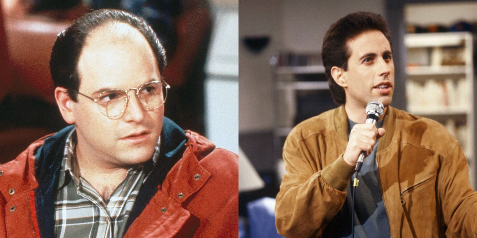 Split image showing George Costanza and Jerry in Seinfeld