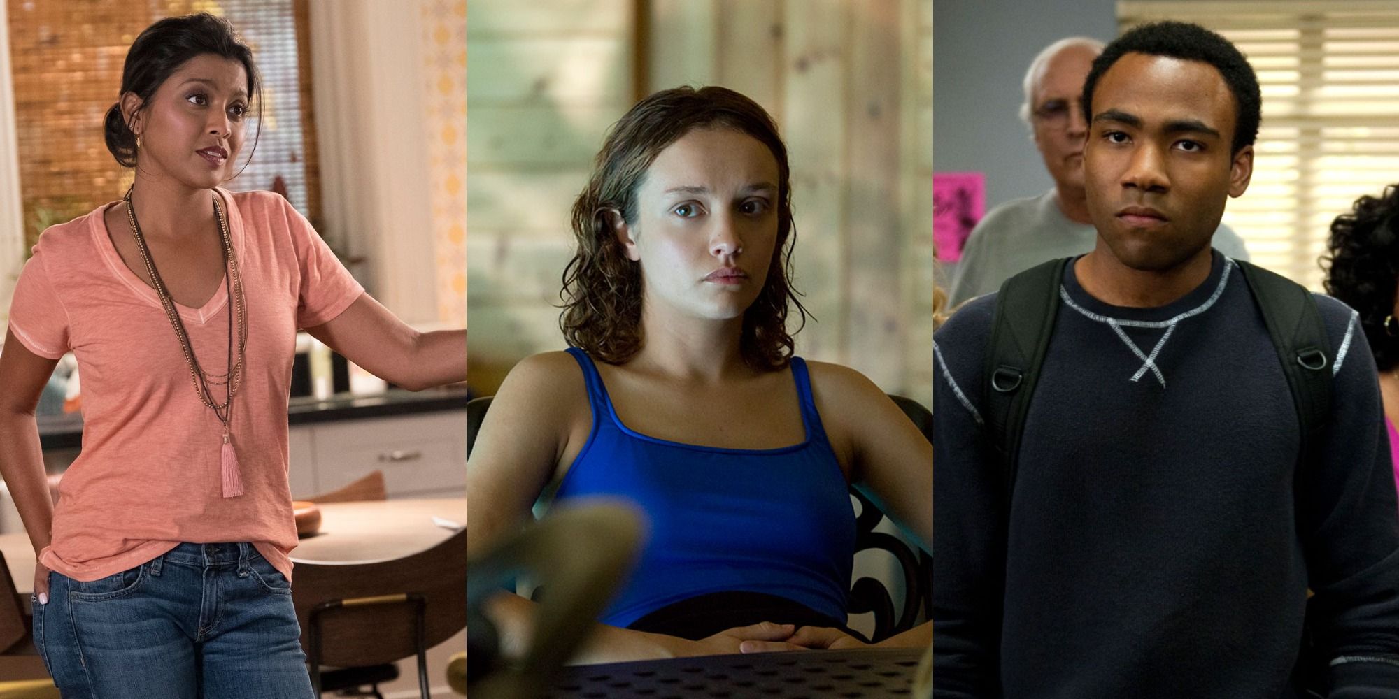 Split image of Tiya Sinclair, Olivia Cooke and Donald Glover