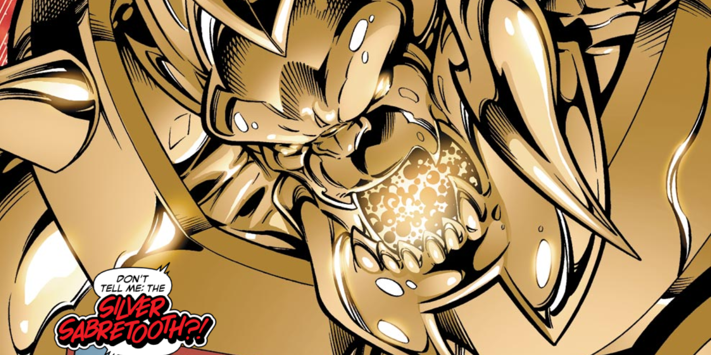 Having just gained the Power Cosmic by Galactus, Sabertooth jumps into battle against the evil Silver Surfer.