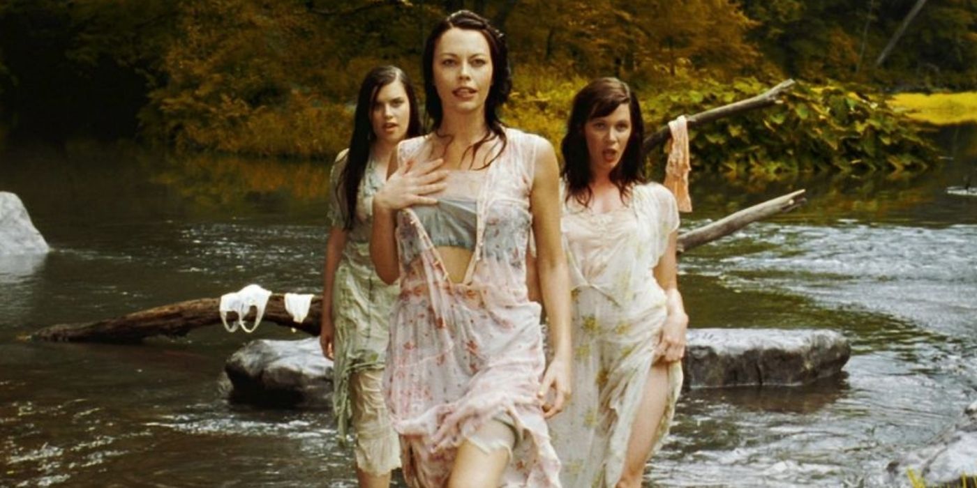 Sirens walking on water in a still from O Brother Where Art Thou.