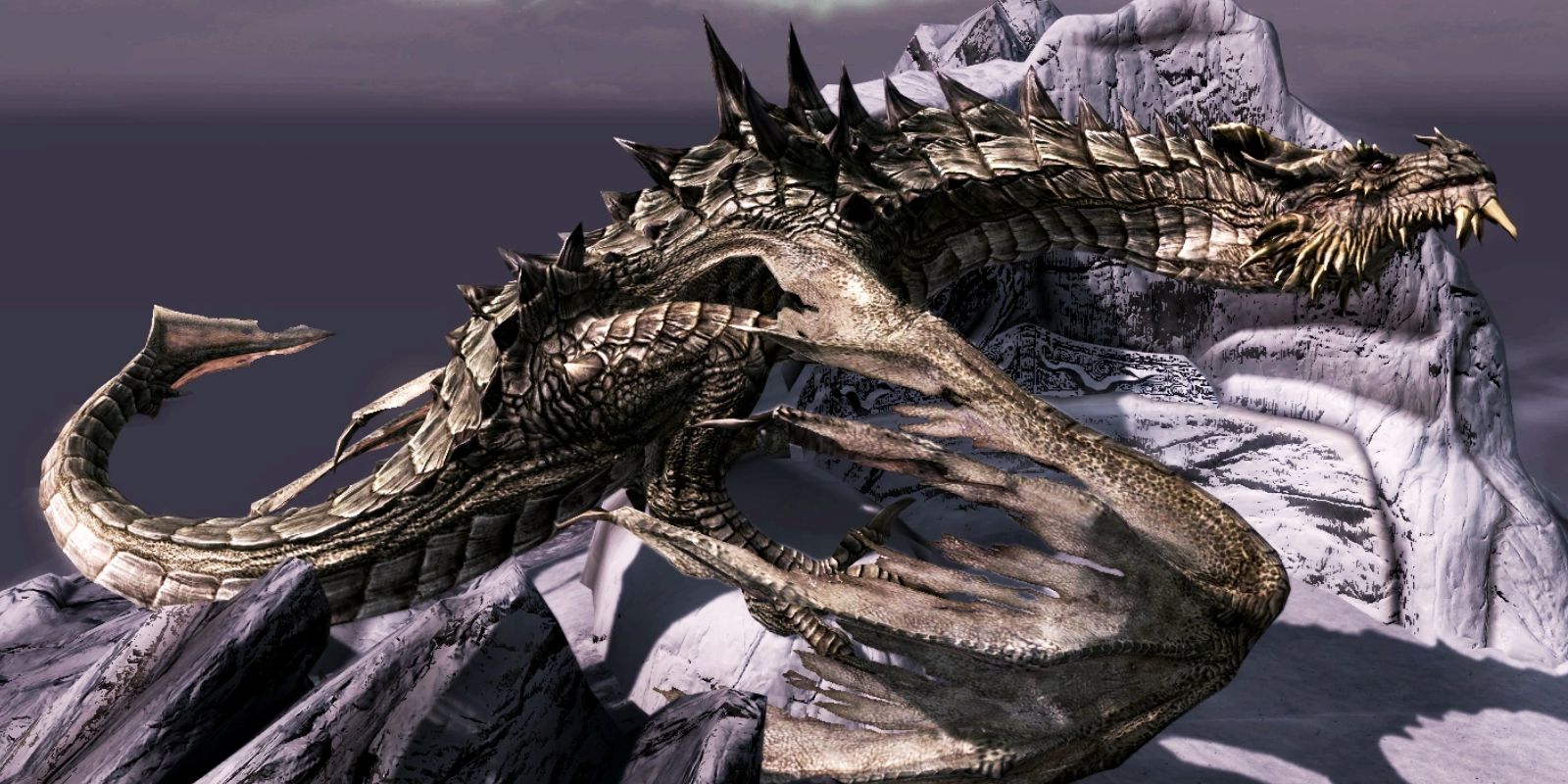 Skyrim's Paarthurnax perches at the Throat of the World.
