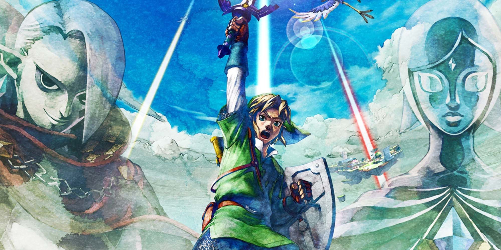 Link raises the Skyward Sword