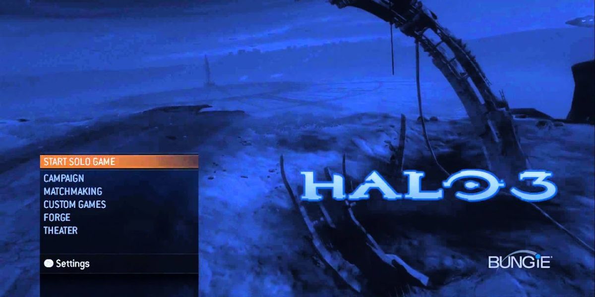 Halo 3's iconic title screen.