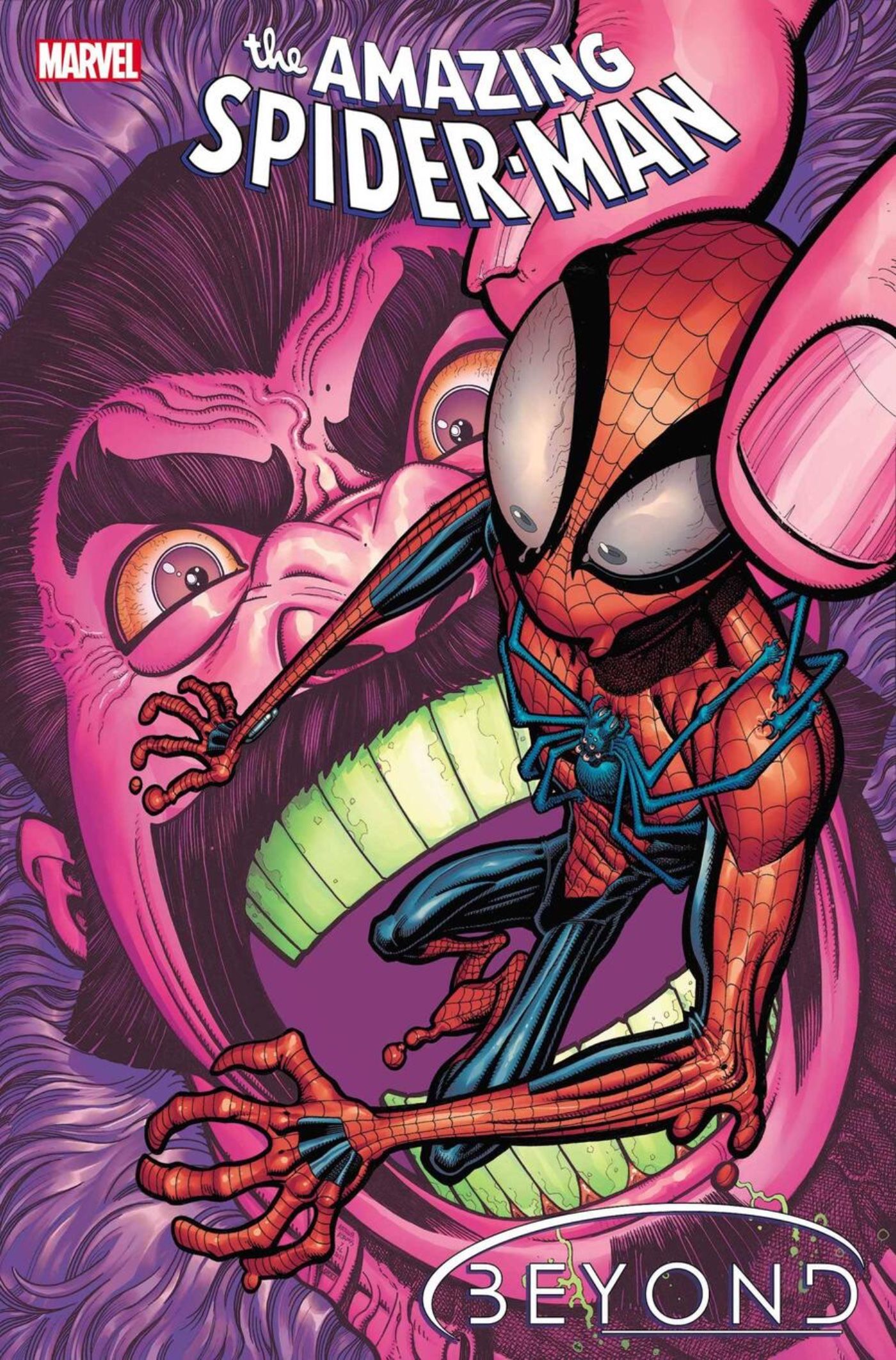 A psychedelic scene involving Kraven and the Ben Reilly Spider-Man