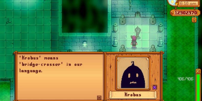 Krobus talking in Stardew Valley