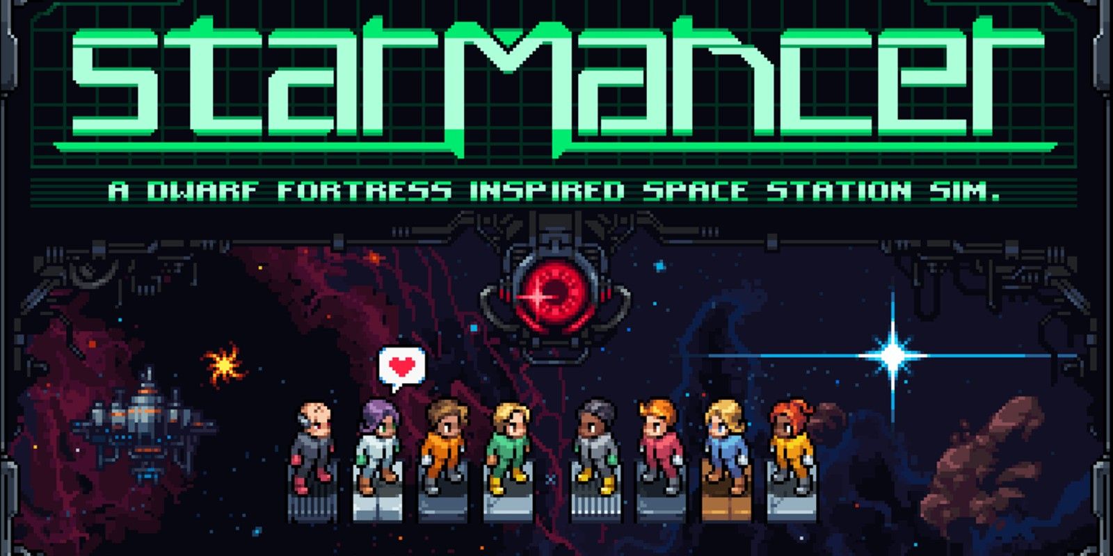 Starmancer space colony builder key art
