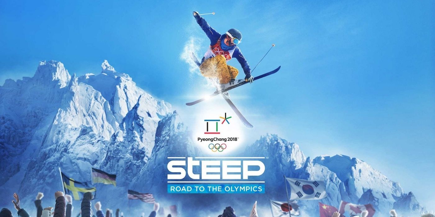 Cover to Steep Road To The Olympics showing a character skiing