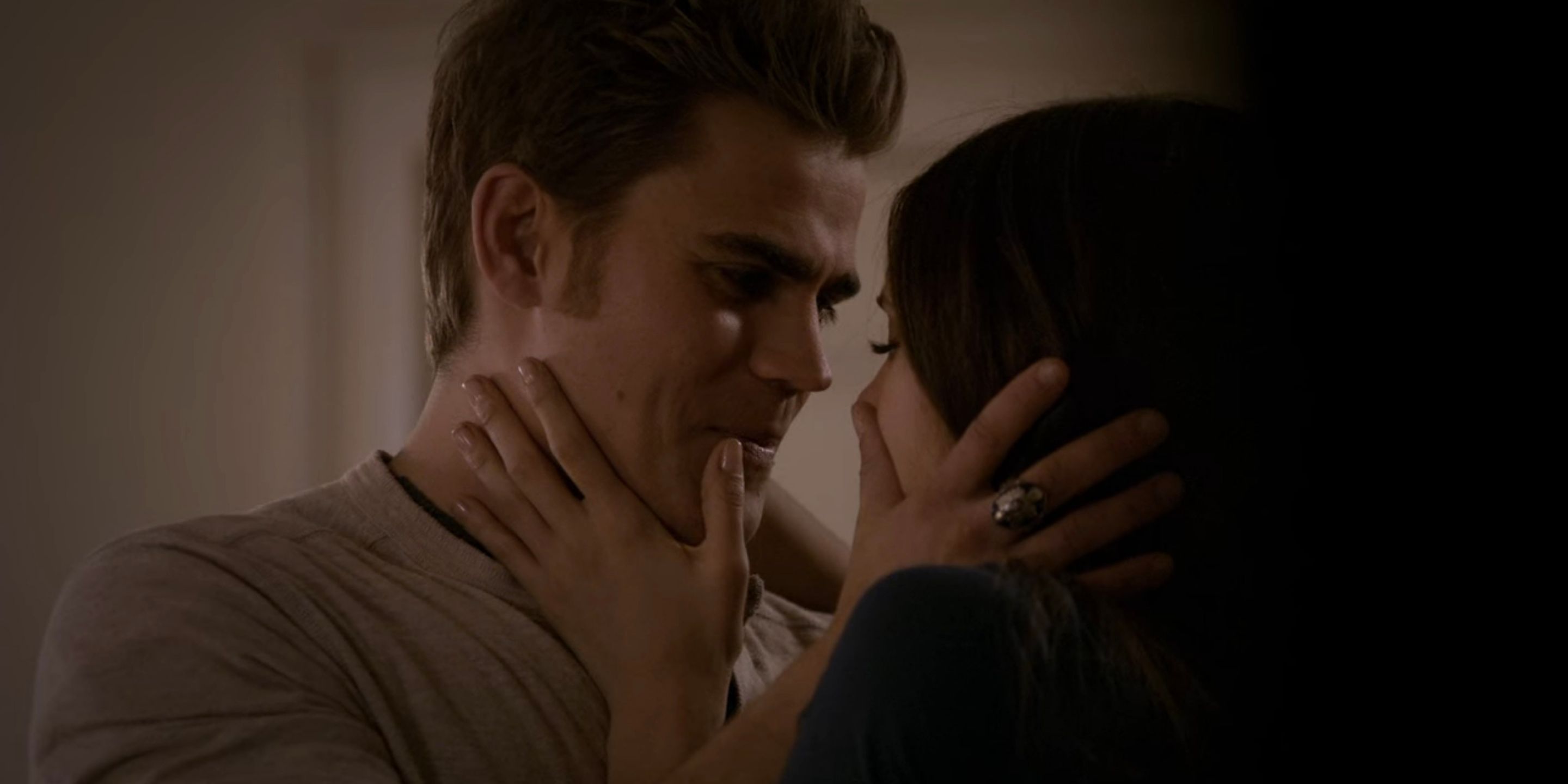 Stefan and Elena reunite in The Vampire Diaries.