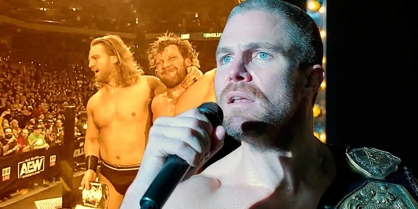Stephen Amell in Heels and Kenny Omega and Hangman Page in AEW