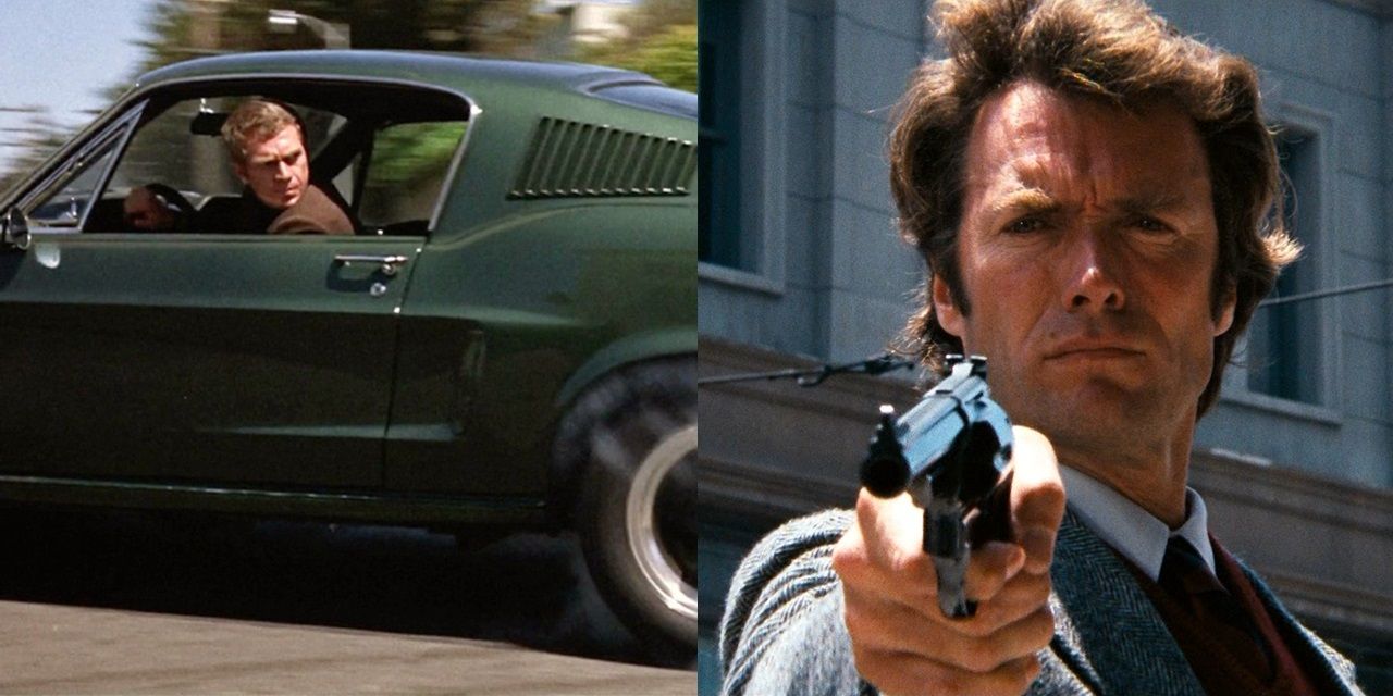 Steve McQueen in Bullitt and Clint Eastwood in Dirty Harry