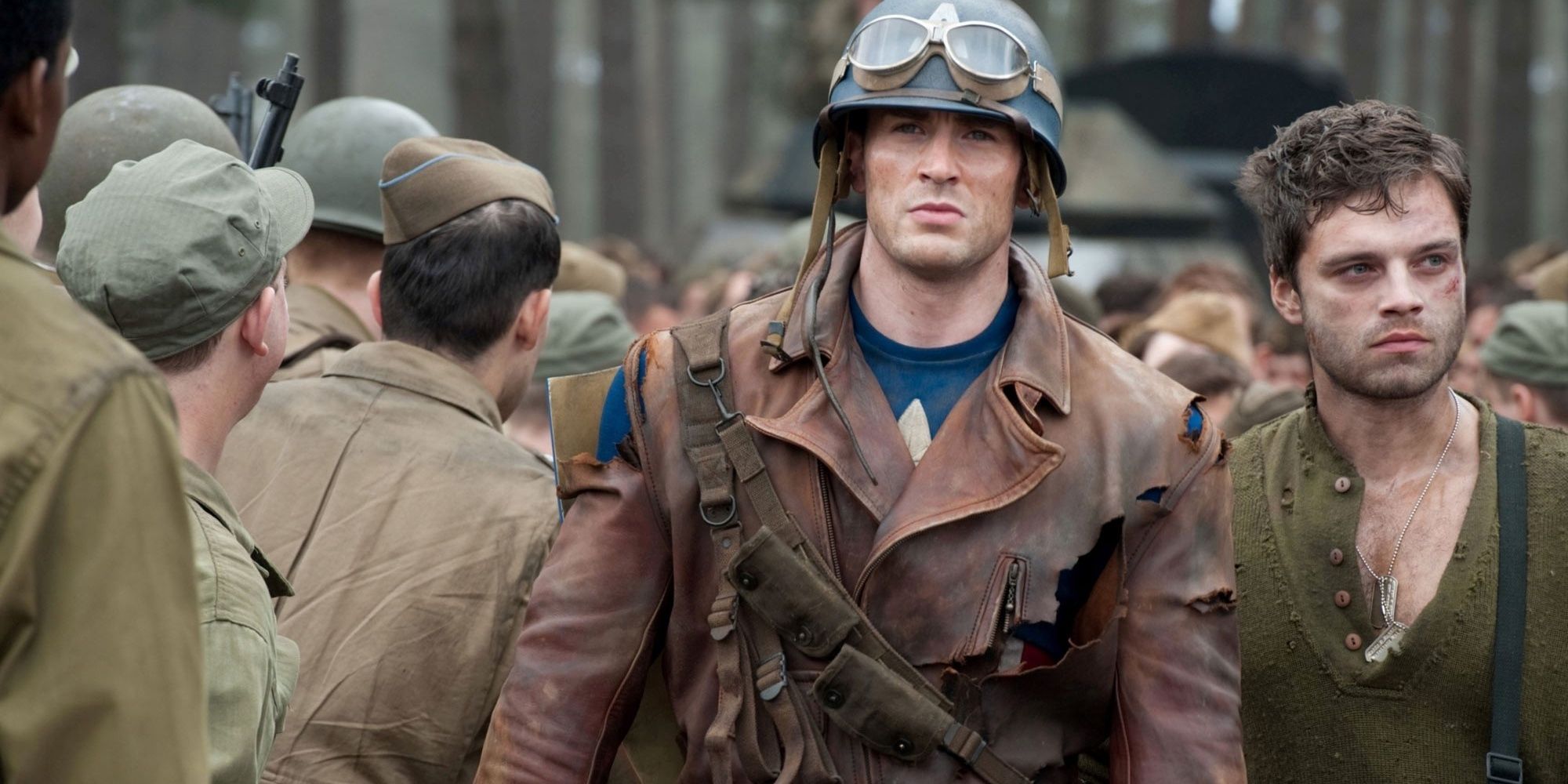 Steve Rogers and Bucky Barnes return to army base in Captain America The First Avenger
