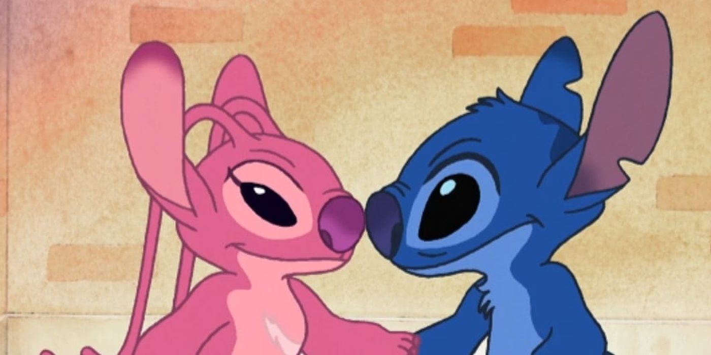 Angel putting the moves on Stitch from Lilo and Stitch