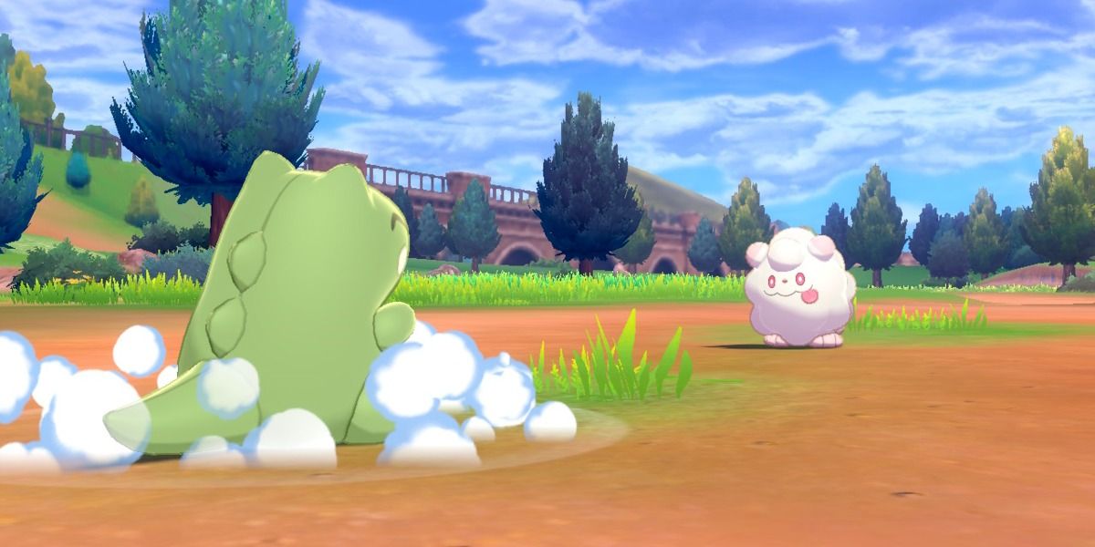 Substitute being used against a Swirlix in Pokémon
