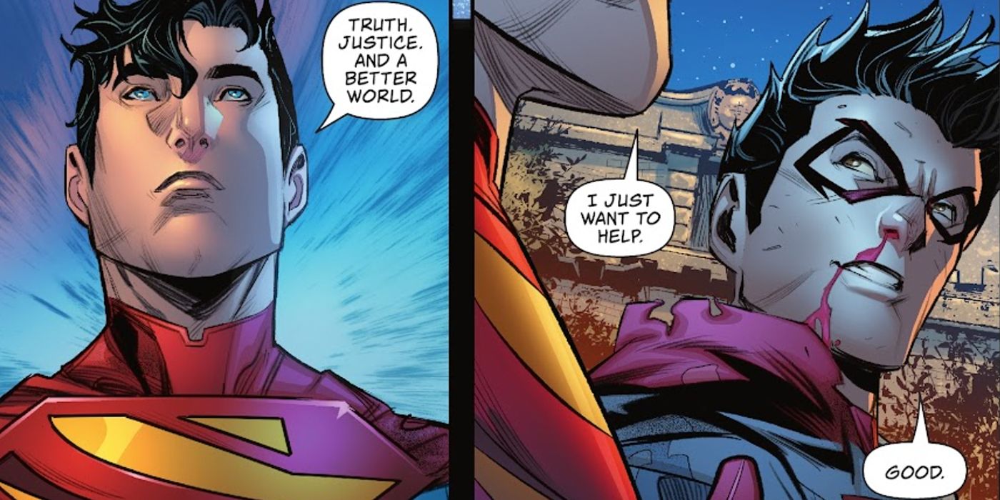 Jon Kent tells Damian Wayne his new motto in Superman: Son of Kal El