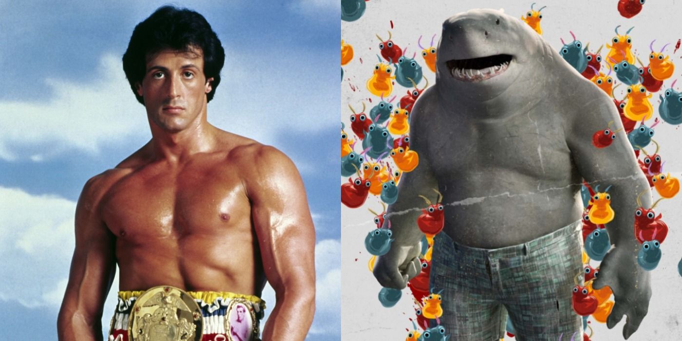 Sylvester Stallone as Rocky and King Shark.