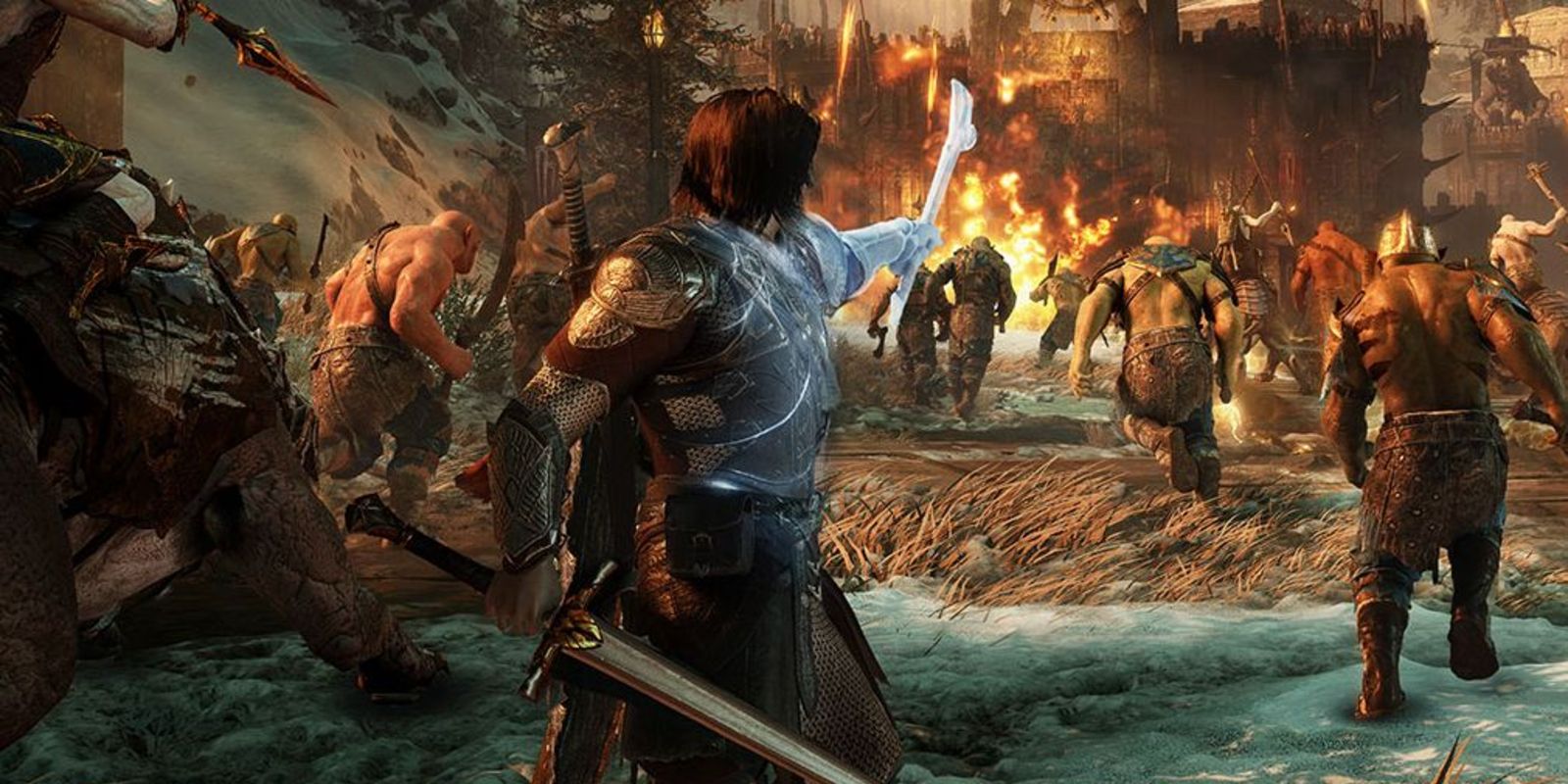 Talion leading his Bright Army into battle in Middle-Earth: Shadow Of War