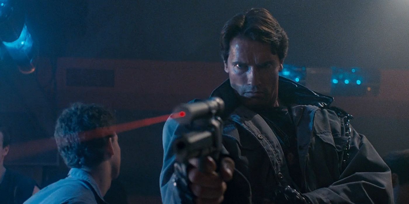 The Terminator tries to kill Sarah Connor in the Tech Noir club in The Terminator.