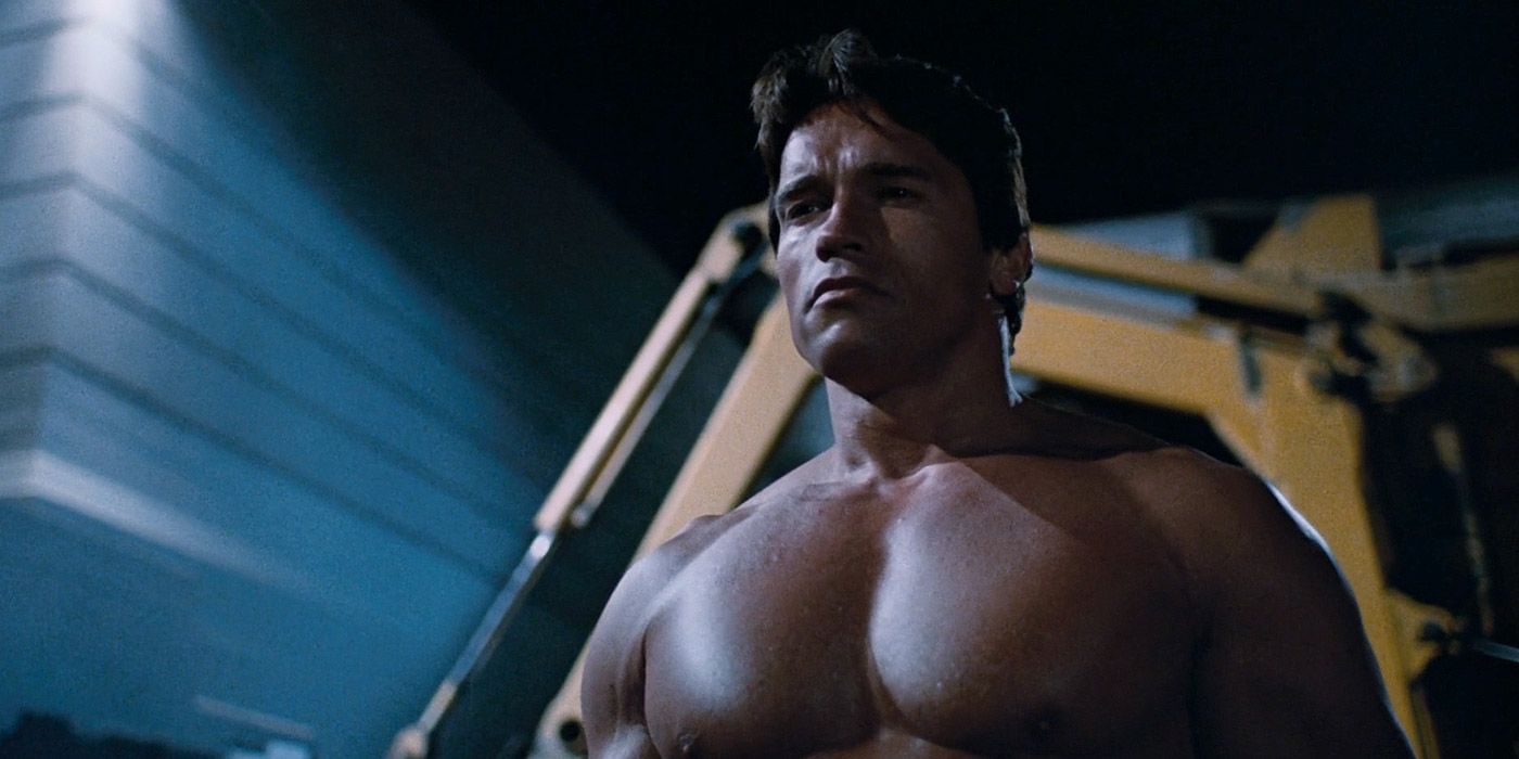 A nude Terminator after having arrived in Los Angeles in 1984 in The Terminator.