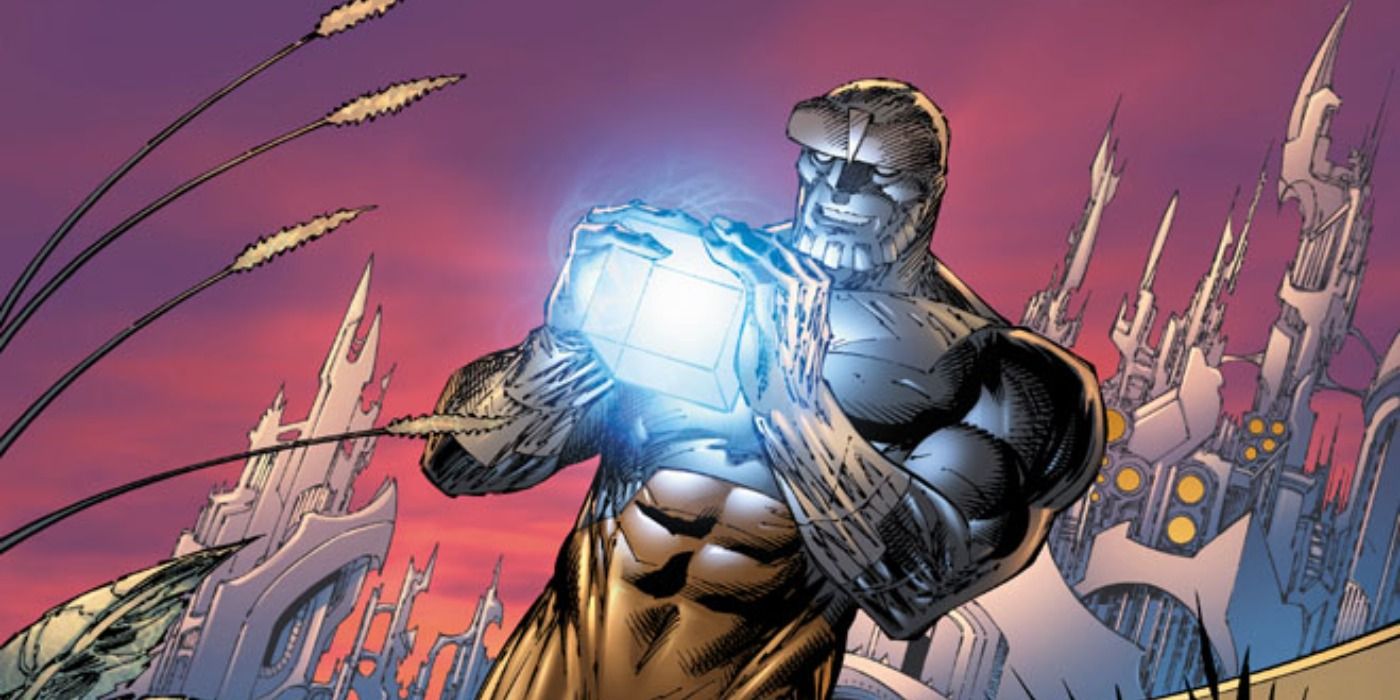 Thanos holds the Cosmic Cube in Ultimate Comics.