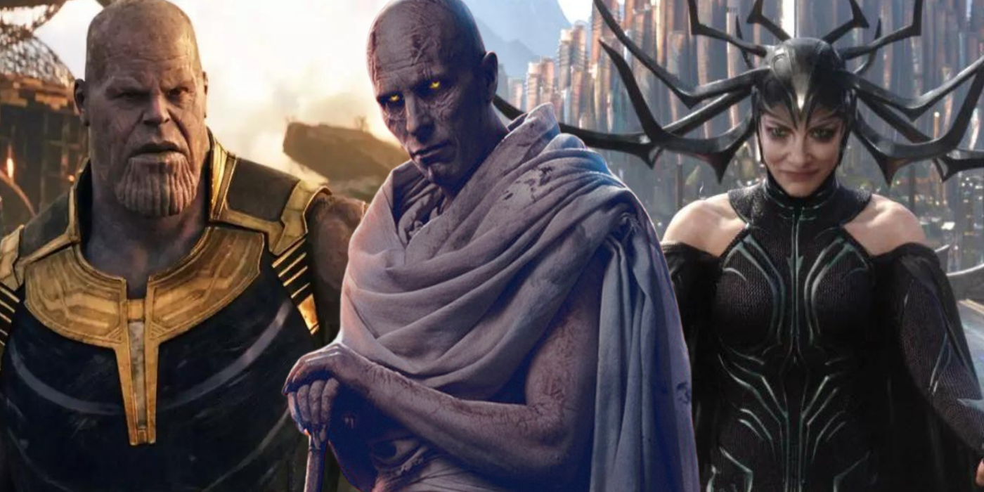 Thanos, Gorr, and Hela in the MCU