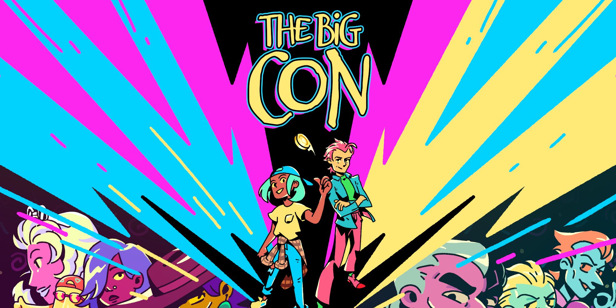 The Big Con Art with main characters.