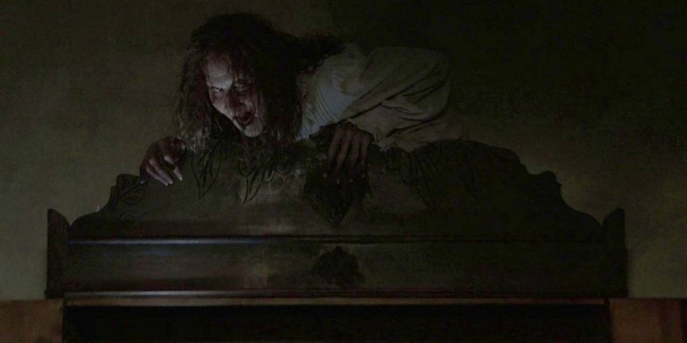 Bathsheba Sherman on top of a closet in The Conjuring.