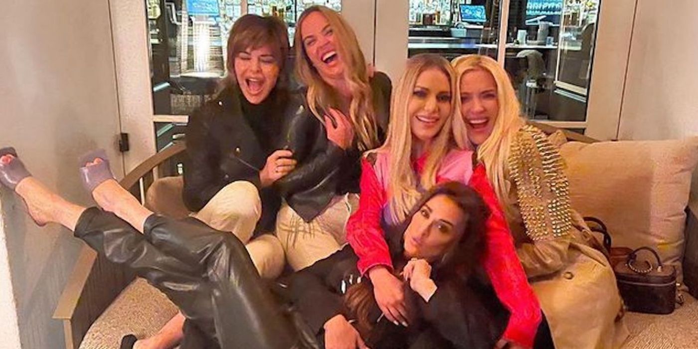 The Fox Force Five posing for a picture for RHOBH