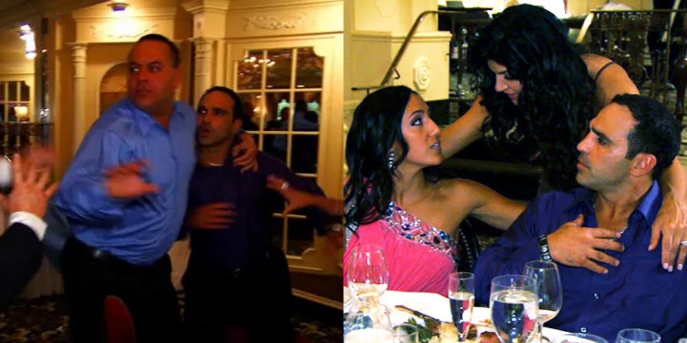 Split image of Joe Giudice, Joe Gorga, Melissa Gorga, and Teresa Giudice on RHONJ