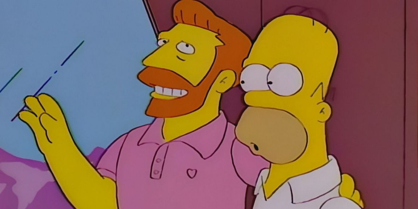 Hank Scorpio puts his arm around Homer and talks in The Simpson