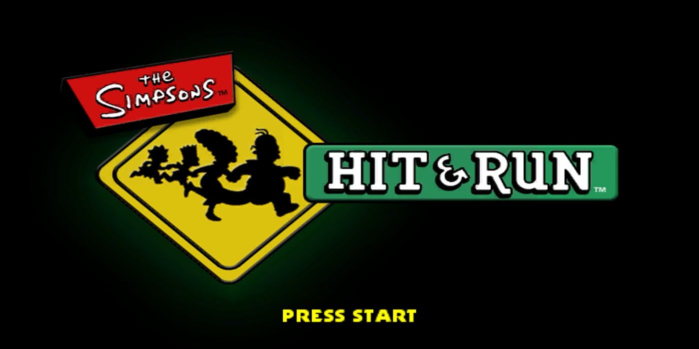 Press Start screen for The Simpsons: Hit & Run