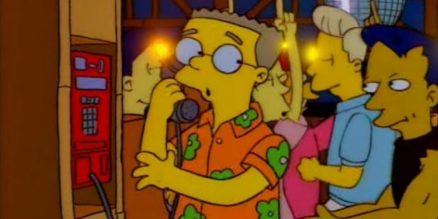 Smithers on a publich payphone in The Simpsons