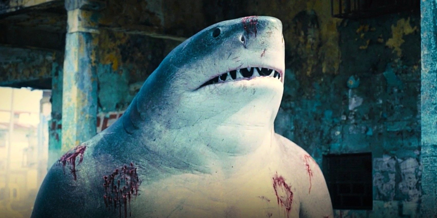 King Shark looking confused in The Suicide Squad