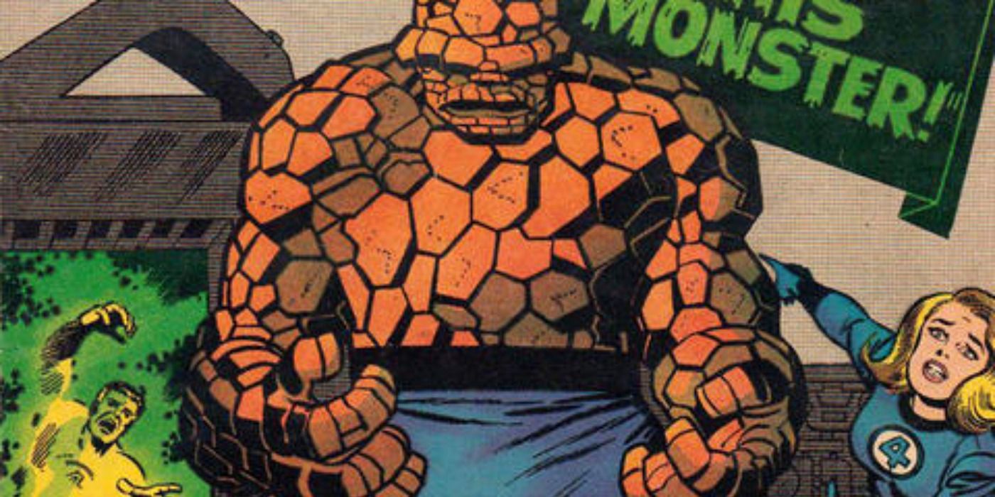 The Thing in pain from cover of Fantastic Four 51 comic.