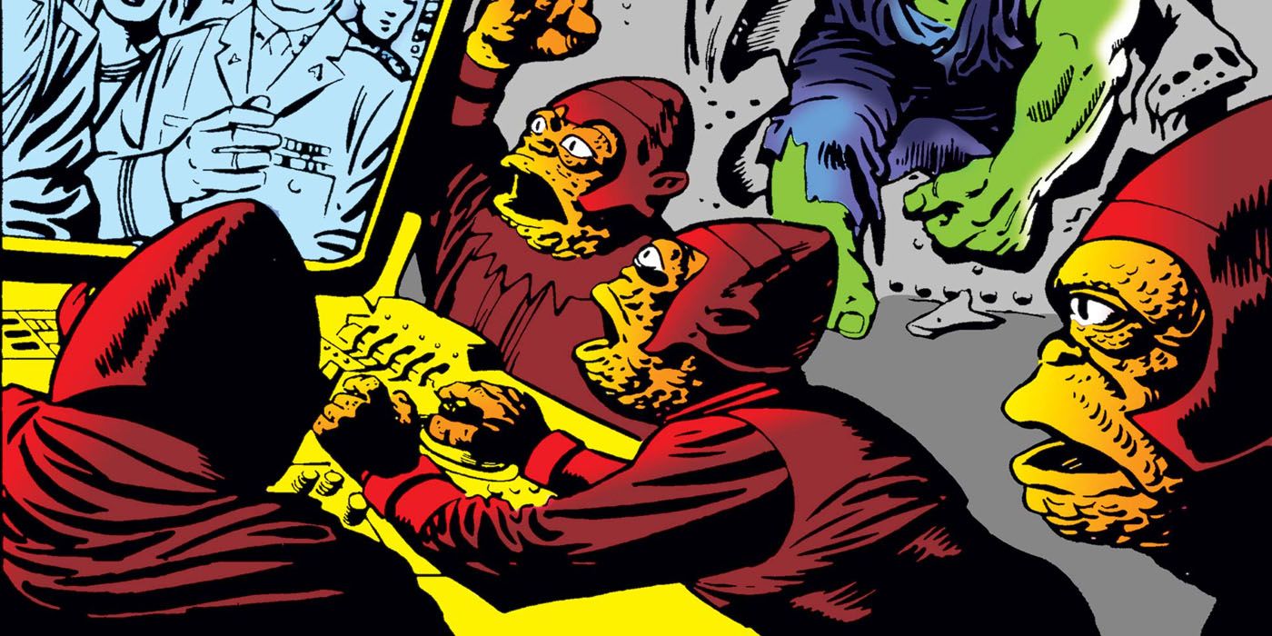 The Toad Men fighting Hulk.