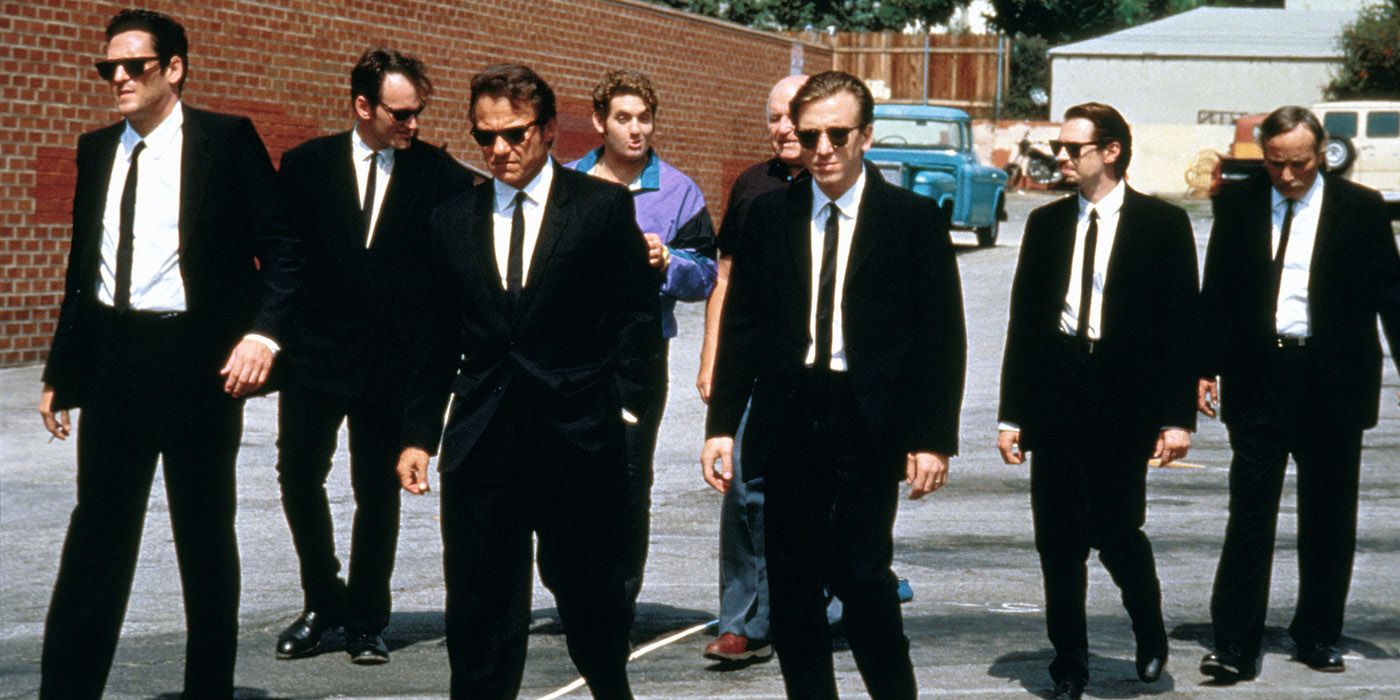 The thieves from Reservoir Dogs walking in an alley