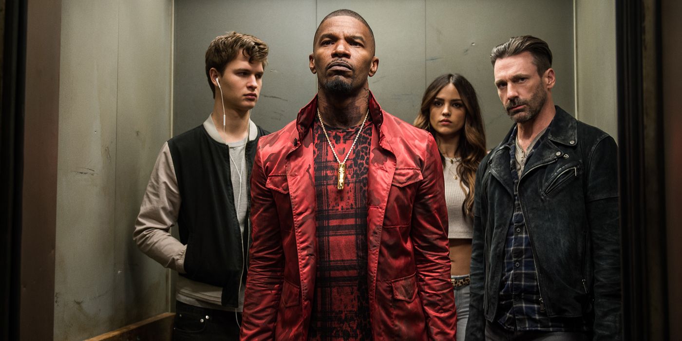 The thieves in an elevator in Baby Driver movie.
