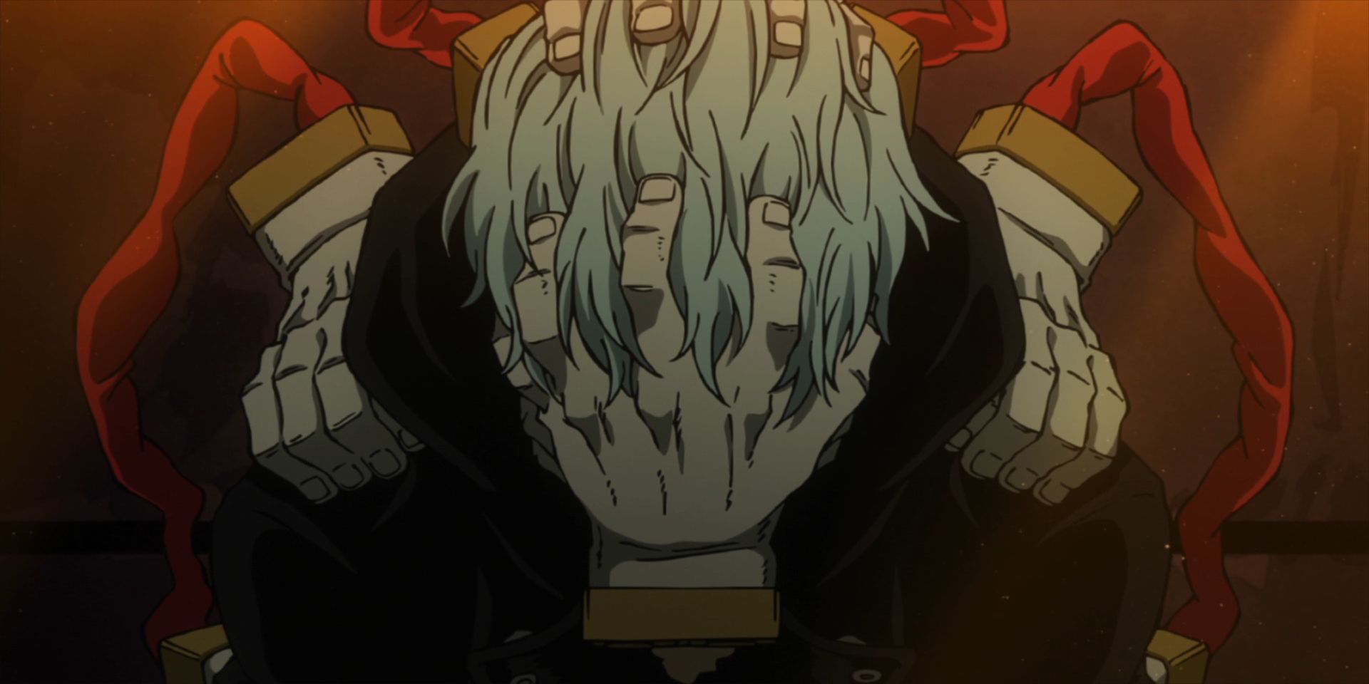 Tomura Shigaraki with his face concealed from the My Hero Academia anime.