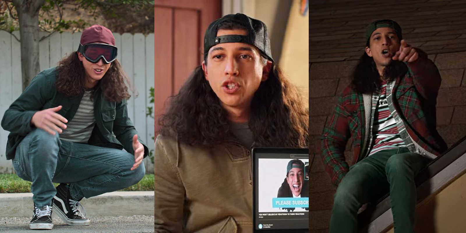 Split image: Trent’s appearing in three scenes from Never Have I Ever.