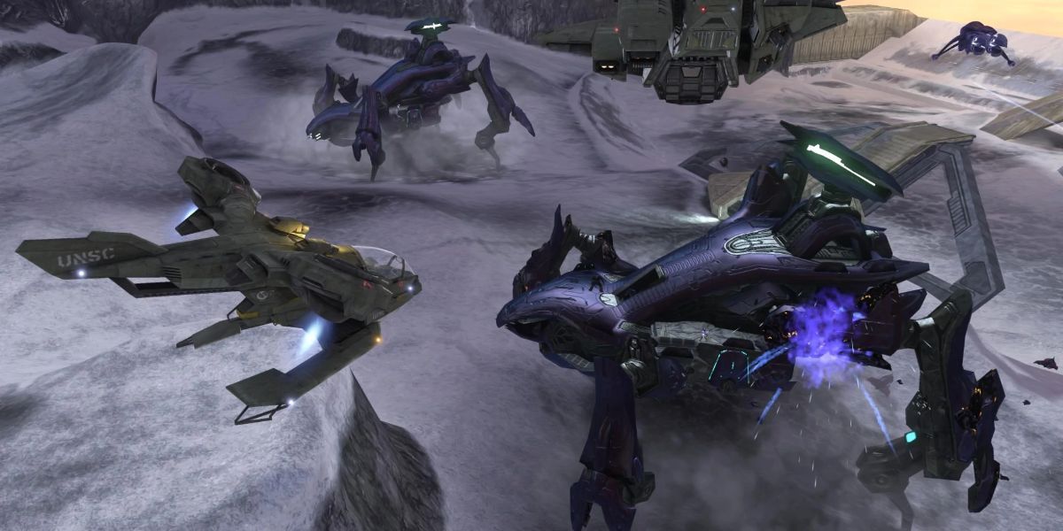 Twin scarabs drop in Halo 3's mission The Covenant.