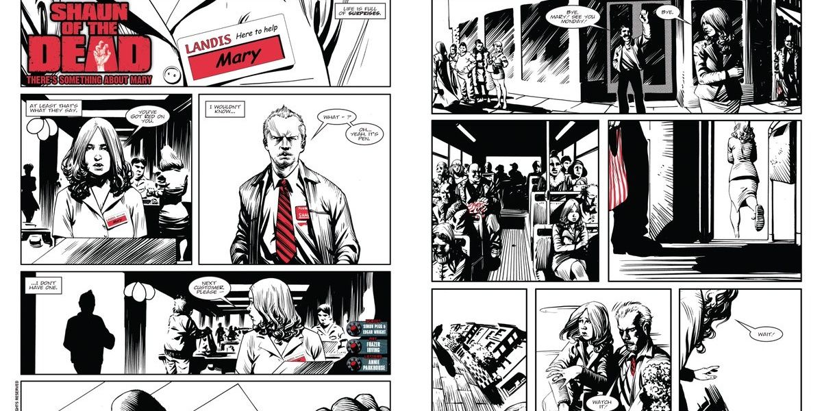 Two pages from Shaun of the Dead There's Something About Mary 